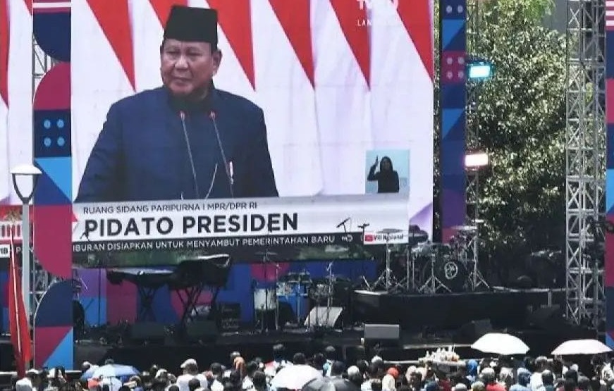 Pidato perdana Presiden Prabowo